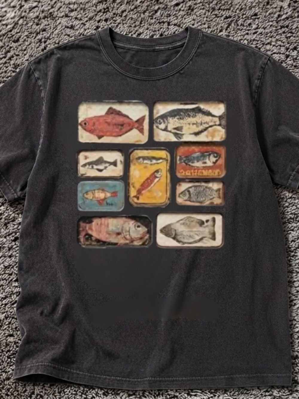 Vintage Style Sardine Tin Graphic T-Shirt